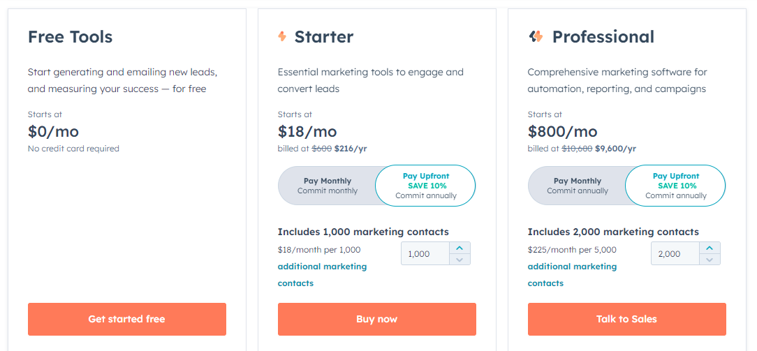 Hubspot Software Pricing