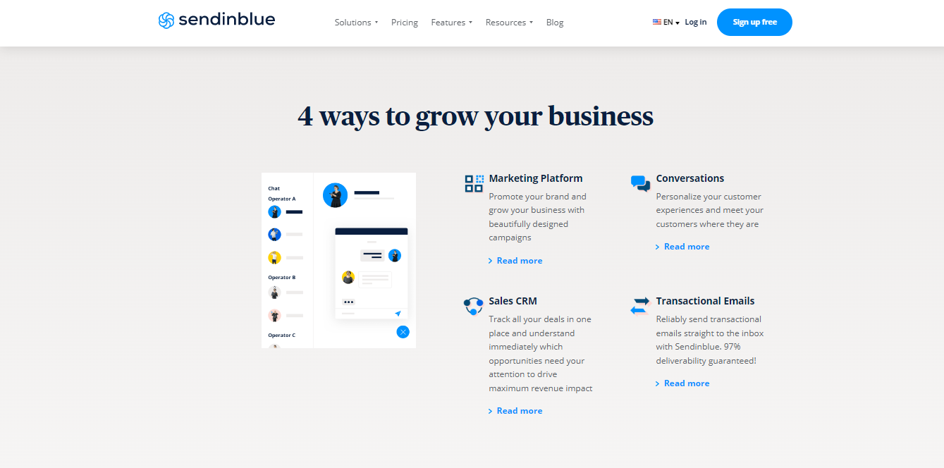 Sendinblue features