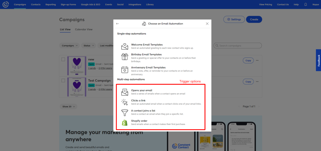 Constant Contact Email Automation - Digital Network Savvy