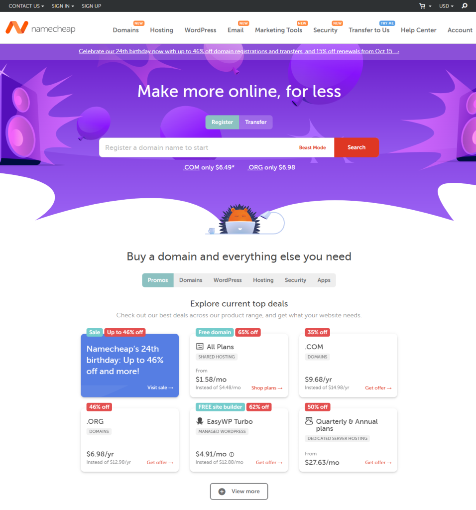 Namecheap Product Offering - Digital Network Savvy