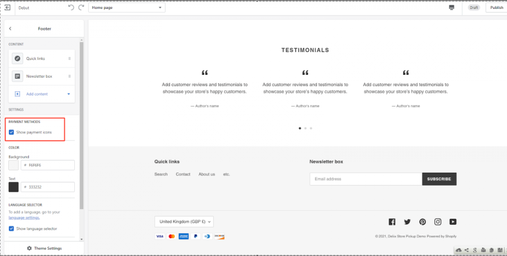 Shopify Online Store Customize Theme Footer - Digital Network Savvy