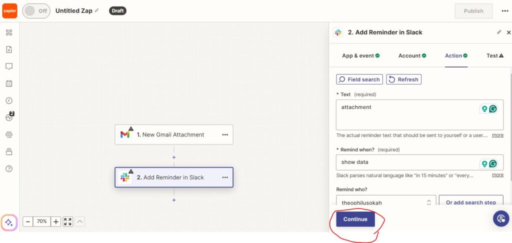 Zapier Slack Reminder Complete Setup Button - Digital Network Savvy